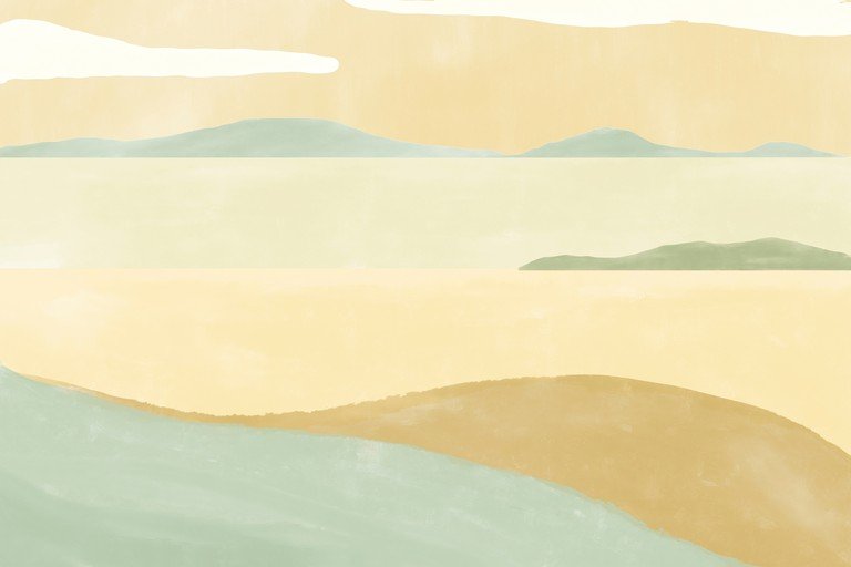 Abstract Landscape with Hills and Water