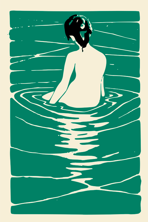 Woman in Water Illustration
