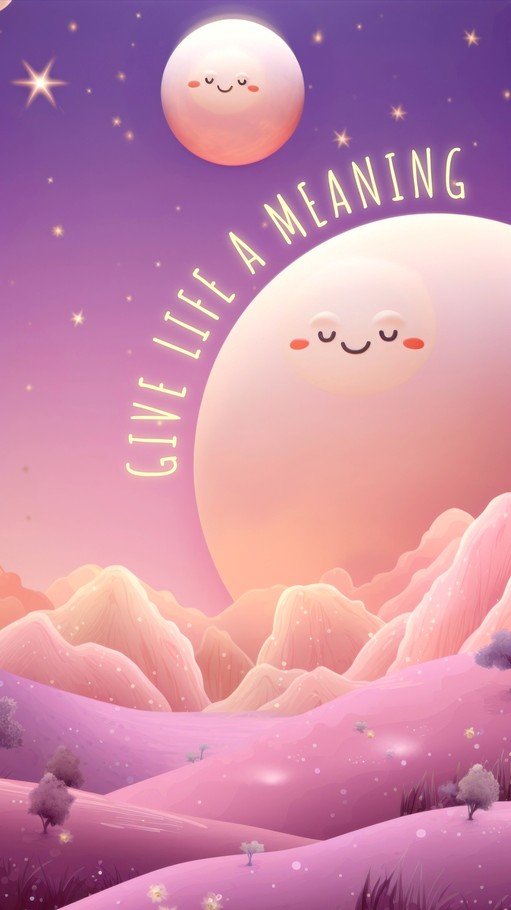 Whimsical Dreamscape with Smiling Moons and Inspiring Quote