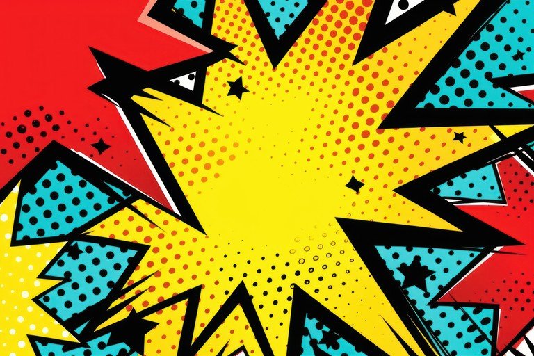 Explosive Comic Book Style Background with Stars
