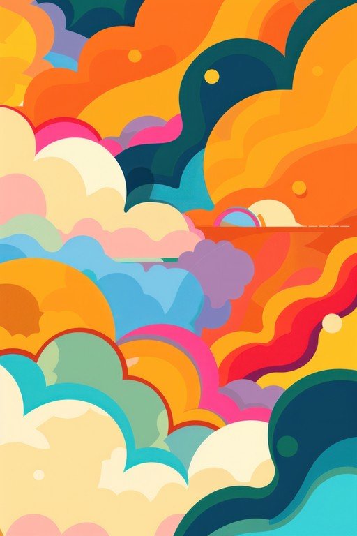 Abstract Swirling Sky with Vibrant Colors