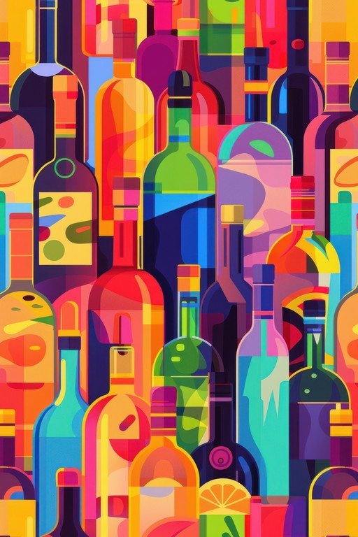 Vibrant Abstract Bottles Pattern
