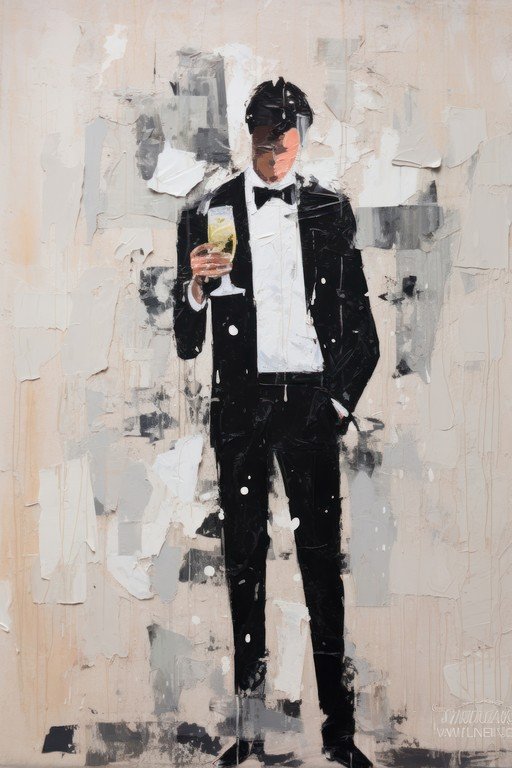 Man in Tuxedo Holding Champagne Glass