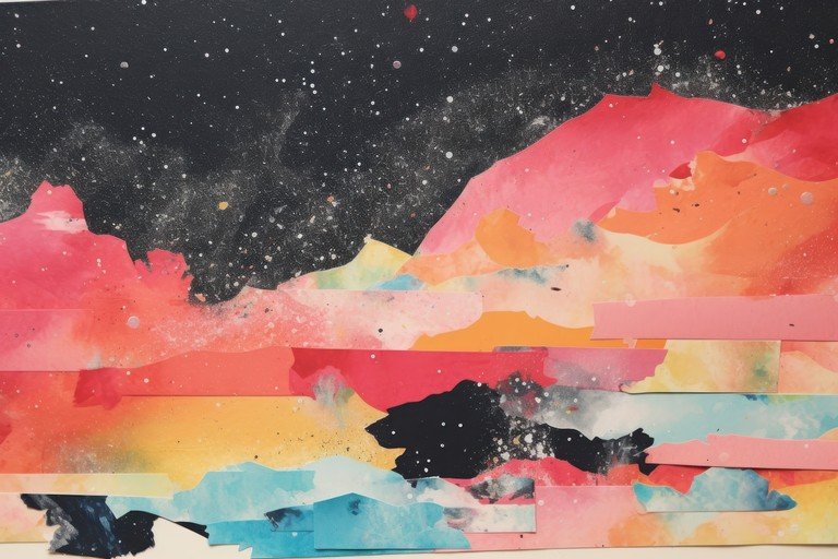Abstract Cosmic Landscape Collage