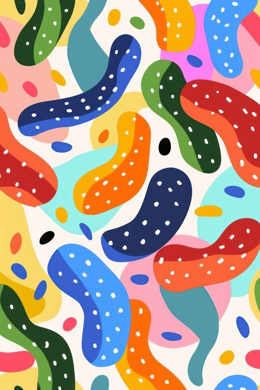 Vibrant Abstract Organic Shapes Pattern