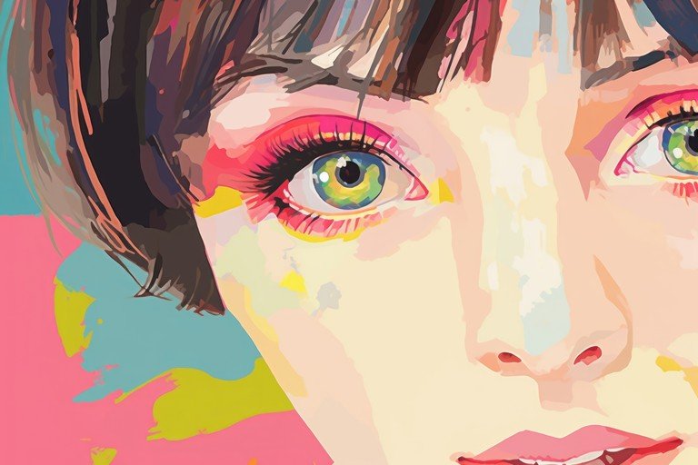 Vibrant Pop Art Portrait of a Woman's Eyes