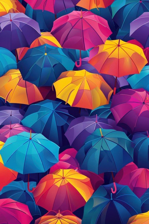 Vibrant Umbrellas in a Colorful Crowd