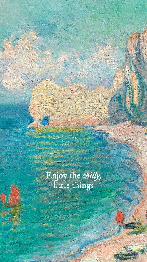 Impressionist Seascape with Boats and Cliffs