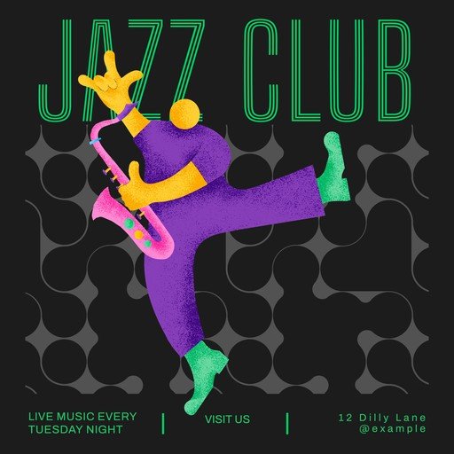 Jazz Club Poster with Saxophonist