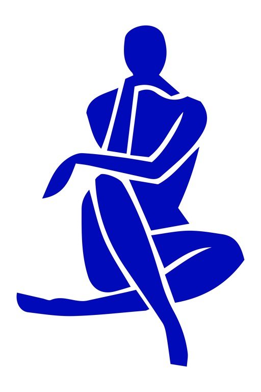 Abstract Blue Figure in Contemplative Pose
