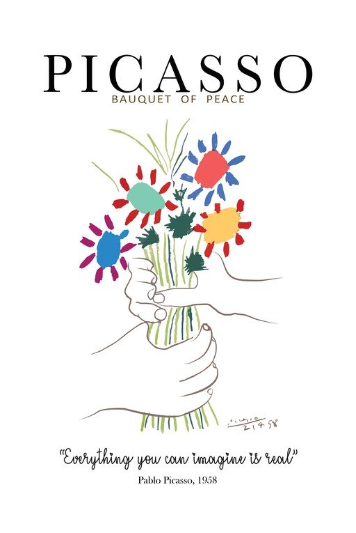 Picasso's "Bouquet of Peace" with Quote