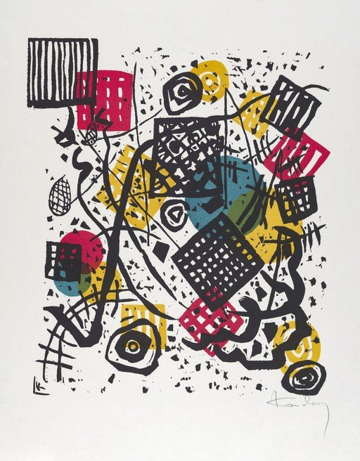 Abstract Geometric Composition with Bold Colors