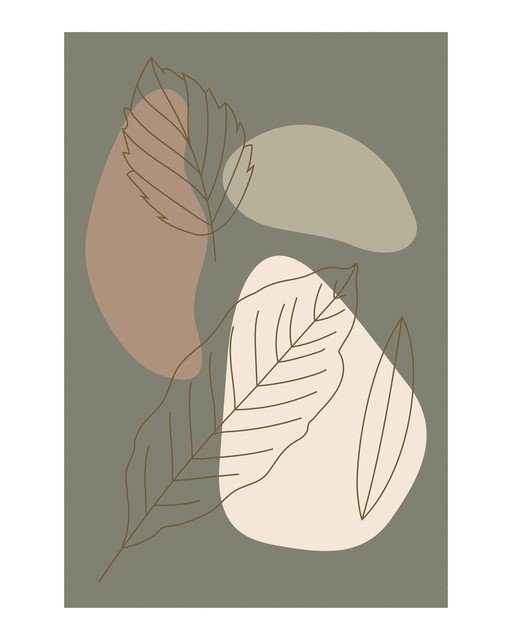 Abstract Botanical Art with Earthy Tones