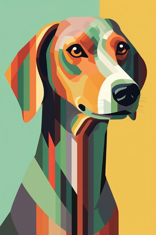 Abstract Geometric Dog Portrait