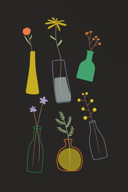 Minimalist Floral Arrangements in Vases