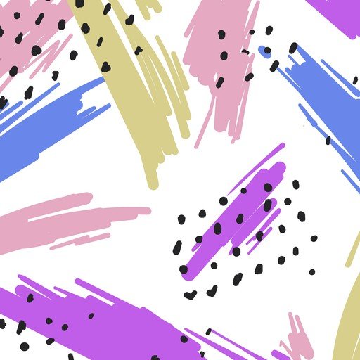 Abstract Brush Strokes and Dots Pattern
