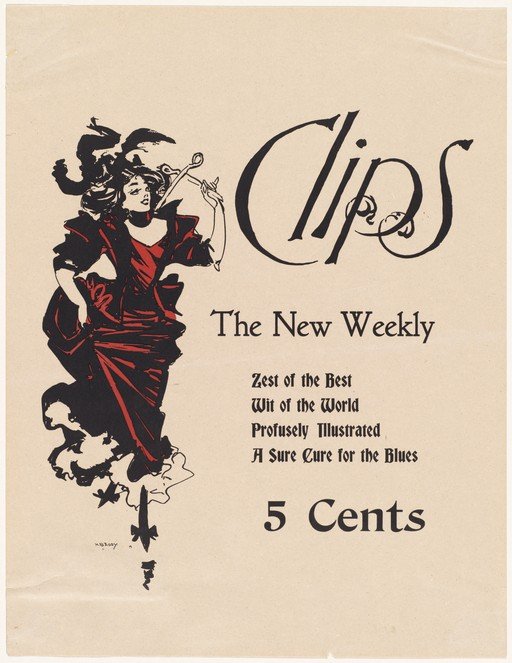 Art Nouveau Magazine Cover: "Clips, The New Weekly"