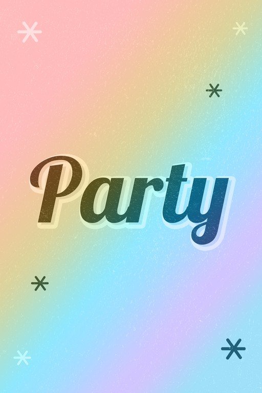 Retro Party Invitation with Pastel Gradient