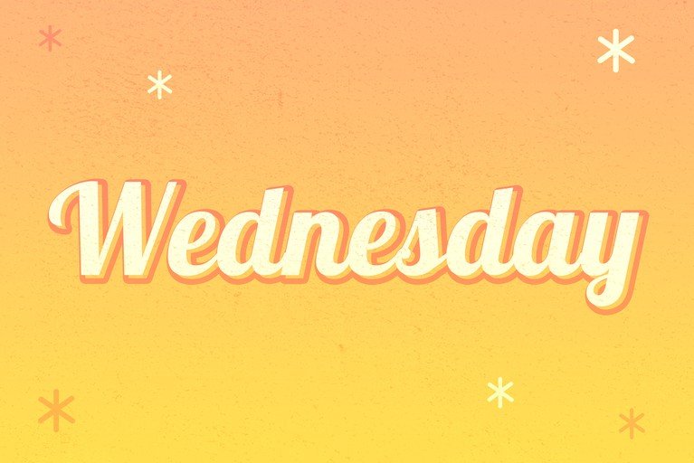 Retro Wednesday Text with Star Accents