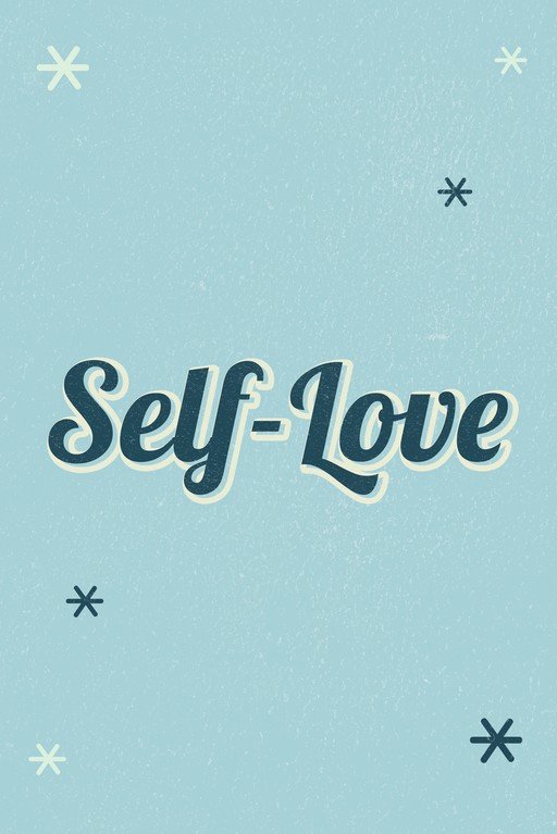 Retro Self-Love Typography with Star Accents