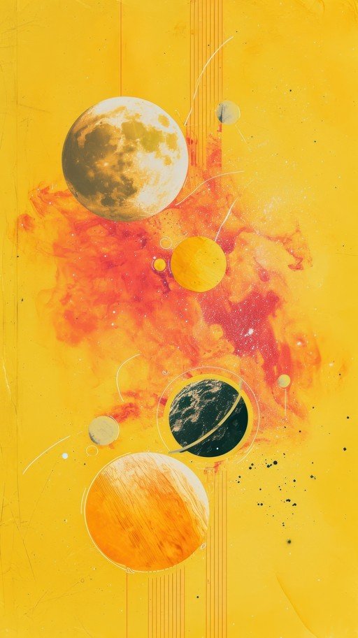 Abstract Cosmic Planets and Nebula Art