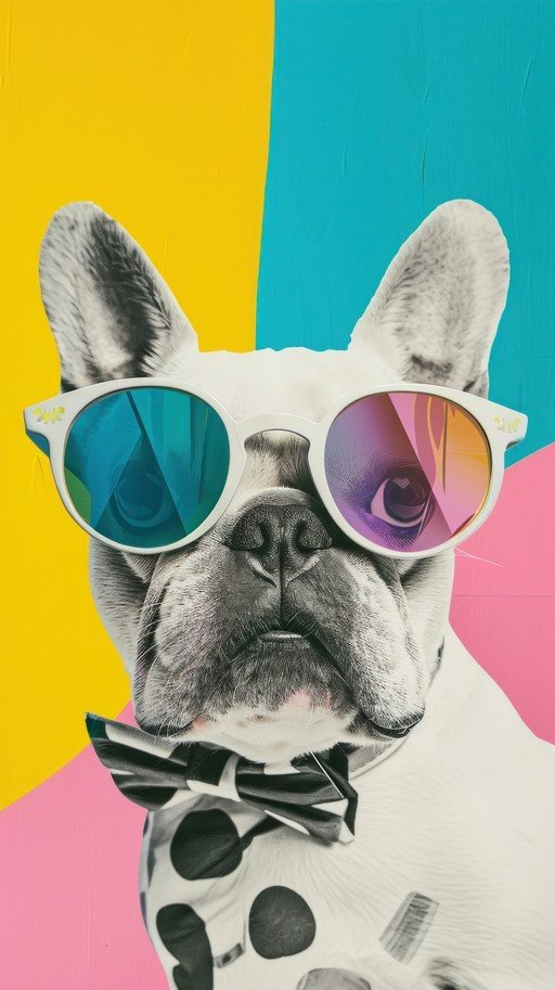 French Bulldog in Sunglasses and Bowtie