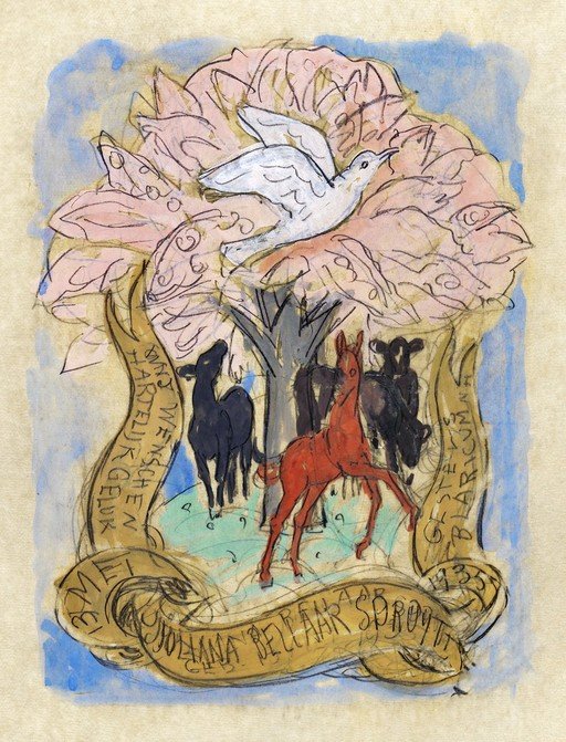 Whimsical Coat of Arms with Dove and Animals