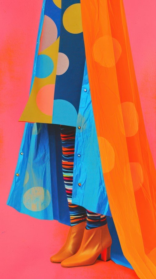 Vibrant Fashion Ensemble with Polka Dots and Stripes