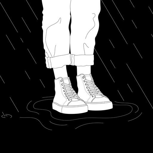 Person Standing in Puddle During Rain