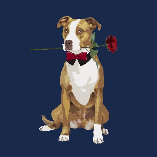 Dog in Tuxedo with Rose