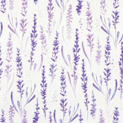 Watercolor Lavender Floral Pattern
