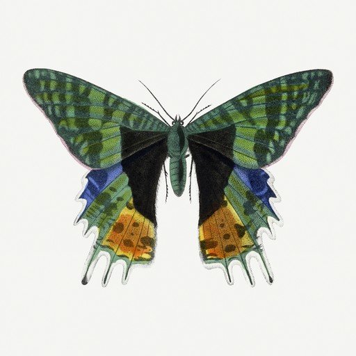 Vintage Illustration of a Colorful Butterfly