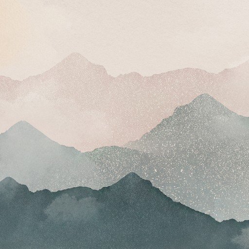 Serene Mountain Landscape with Glittering Accents