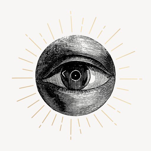 All-Seeing Eye Symbol in Vintage Engraving Style