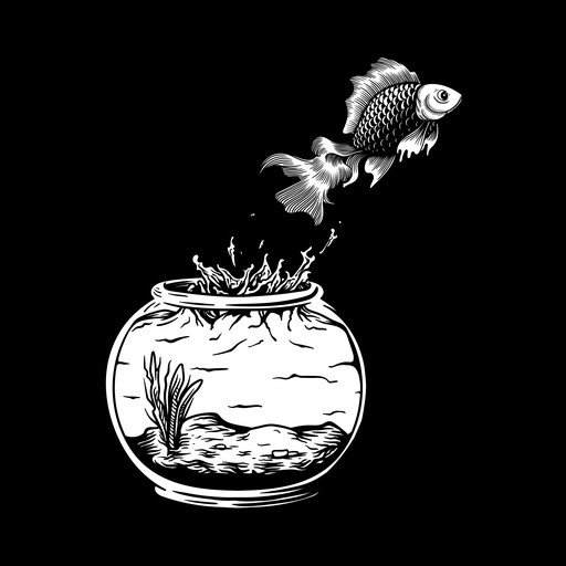 Goldfish Leaping From Bowl