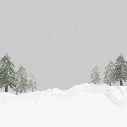 Winter Snowscape with Pine Trees