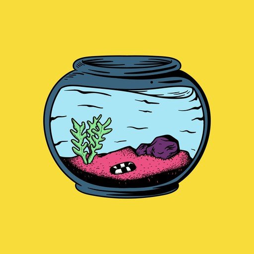 Whimsical Fishbowl Illustration