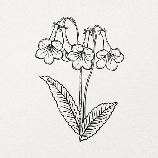 Botanical Illustration of Bell-Shaped Flowers