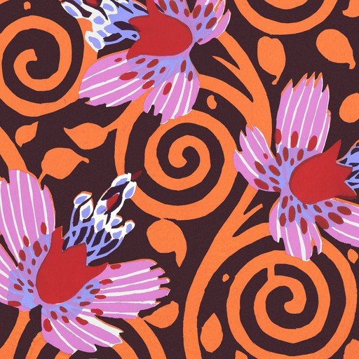 Vibrant Floral Swirls Pattern
