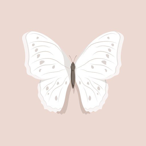 Elegant White Butterfly on Soft Pink Background