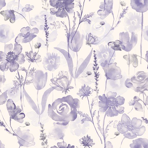 Purple Floral Watercolor Pattern