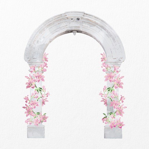 Elegant Archway Adorned with Pink Flowers
