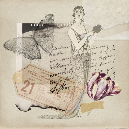 Vintage Collage: Flapper, Butterfly, Tulip, and Ticket