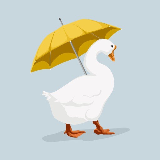 Goose with Yellow Umbrella
