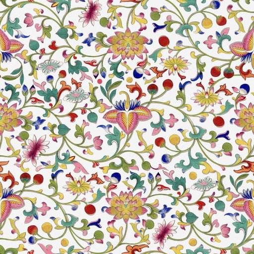 Vibrant Floral Scrollwork Pattern