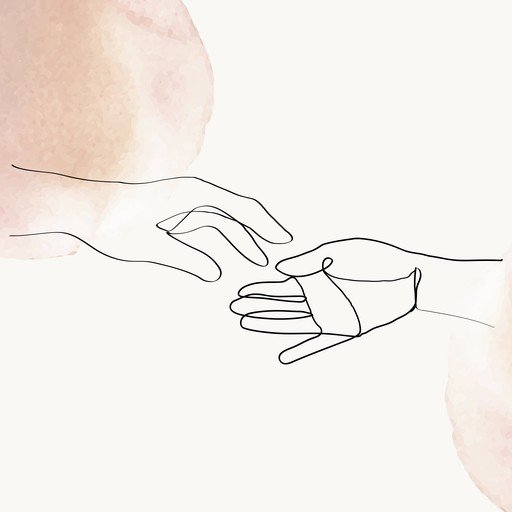 Minimalist Line Art of Reaching Hands