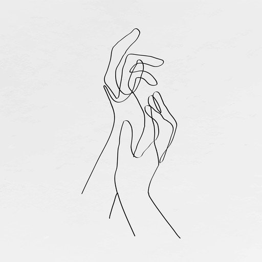 Minimalist Line Art of Two Hands