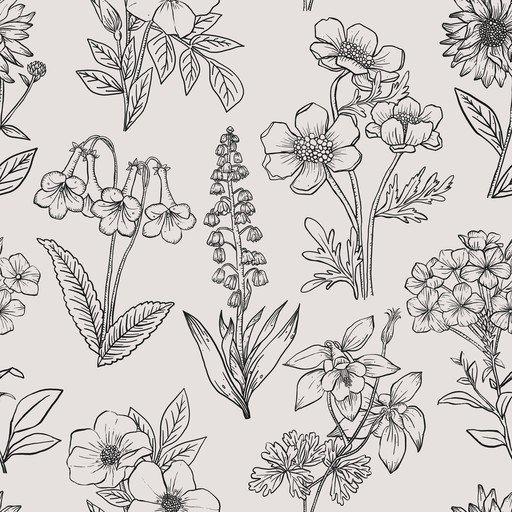 Botanical Illustration Seamless Pattern