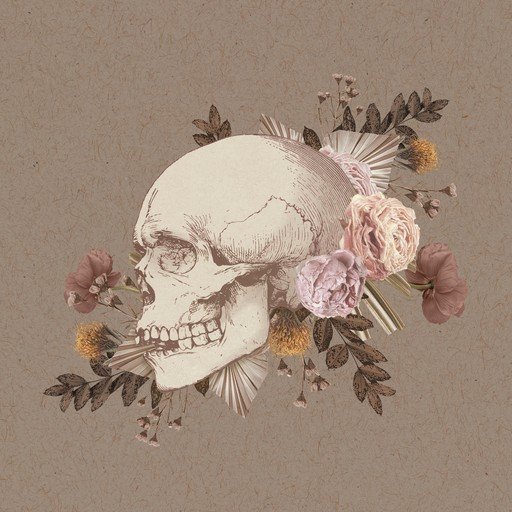 Skull and Flowers Arrangement
