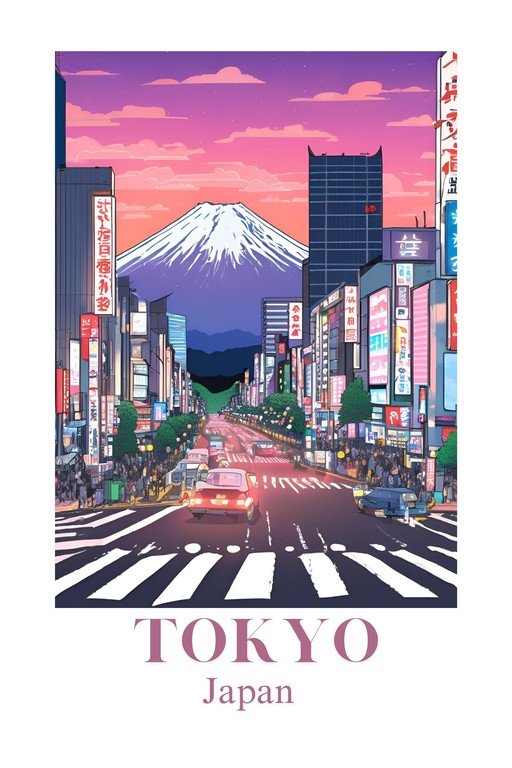 Tokyo Cityscape with Mount Fuji at Sunset